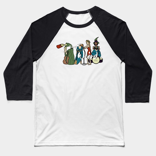 "Keep it Weird" Halloween Girl Band Baseball T-Shirt by LochNestFarm